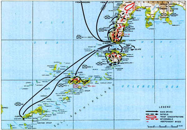 Plate No. 97, Seizure of Zamboanga and the Sulu Archipelago, 10 March-20 June 1945